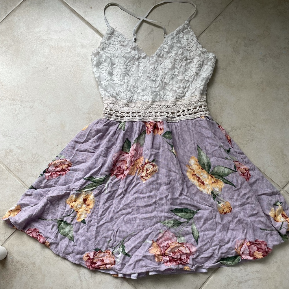 Purple floral dress